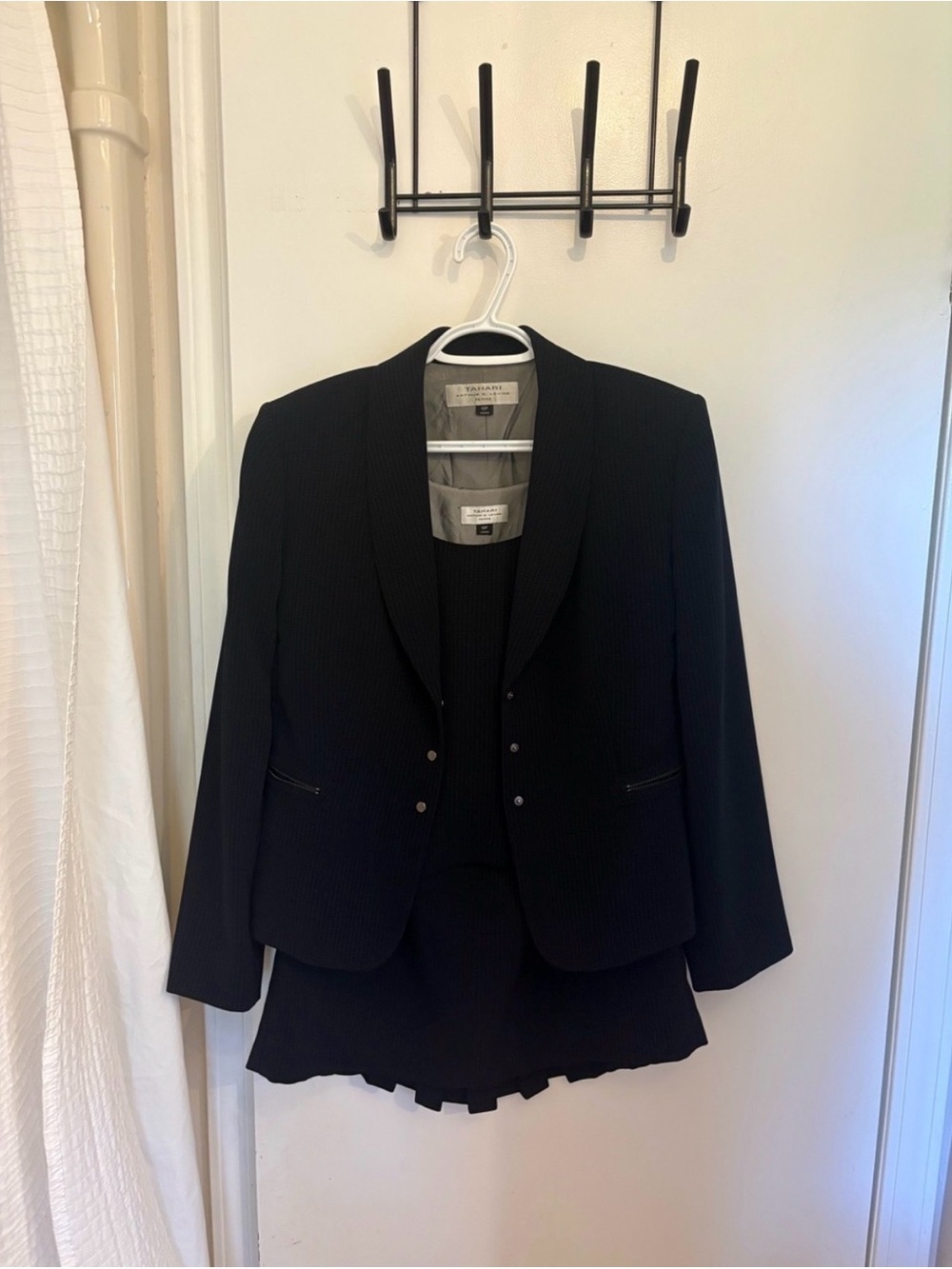 Tahari ASL Black Pinstripe Women's Blazer and Skirt Set